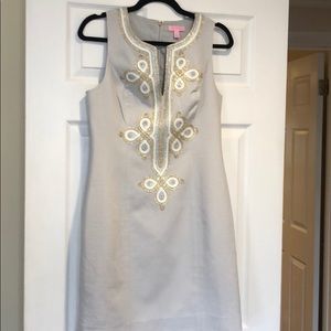Lilly Pulitzer metallic embroidered shift dress